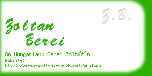 zoltan berei business card